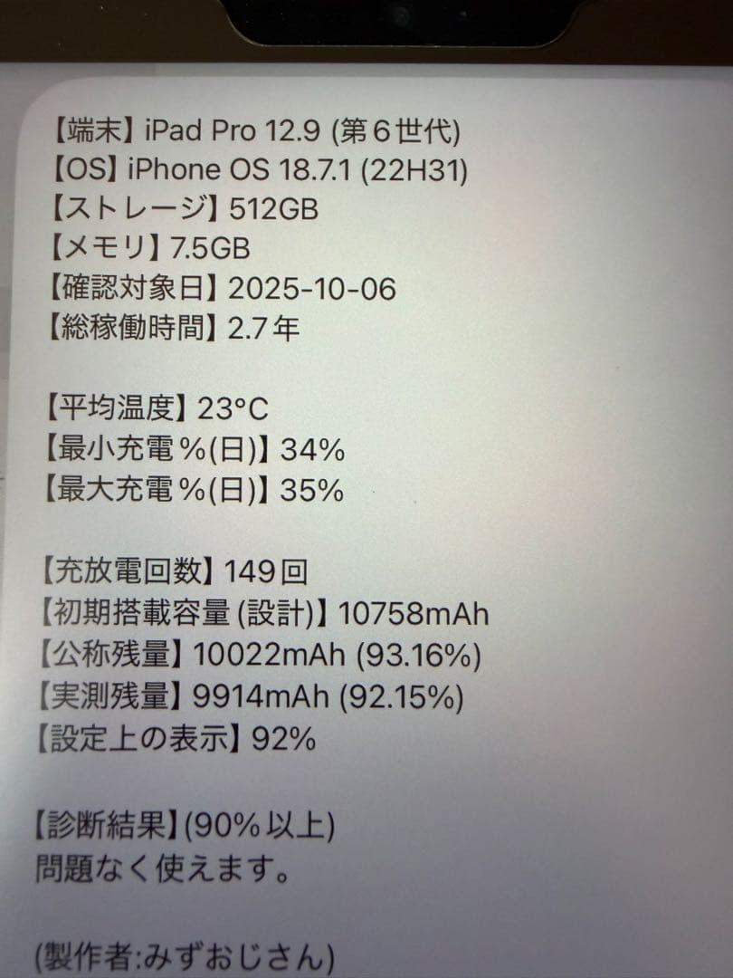 iPad Pro 第６世代　12.9 512gb SIMフリー　スペースグレー