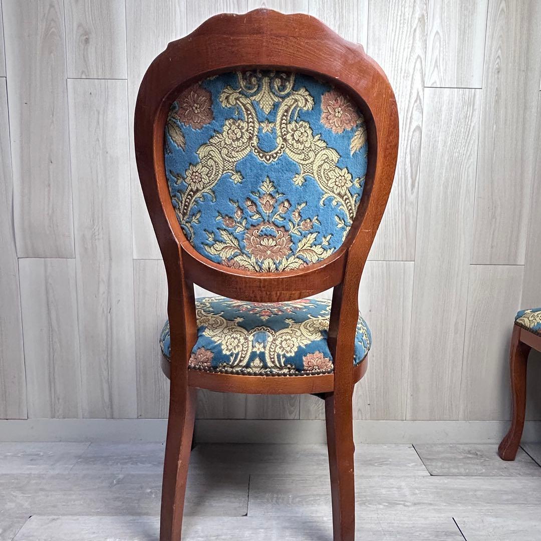 【アンティーク調】椅子 2脚セットダイニングチェア　猫脚 引き取り限定