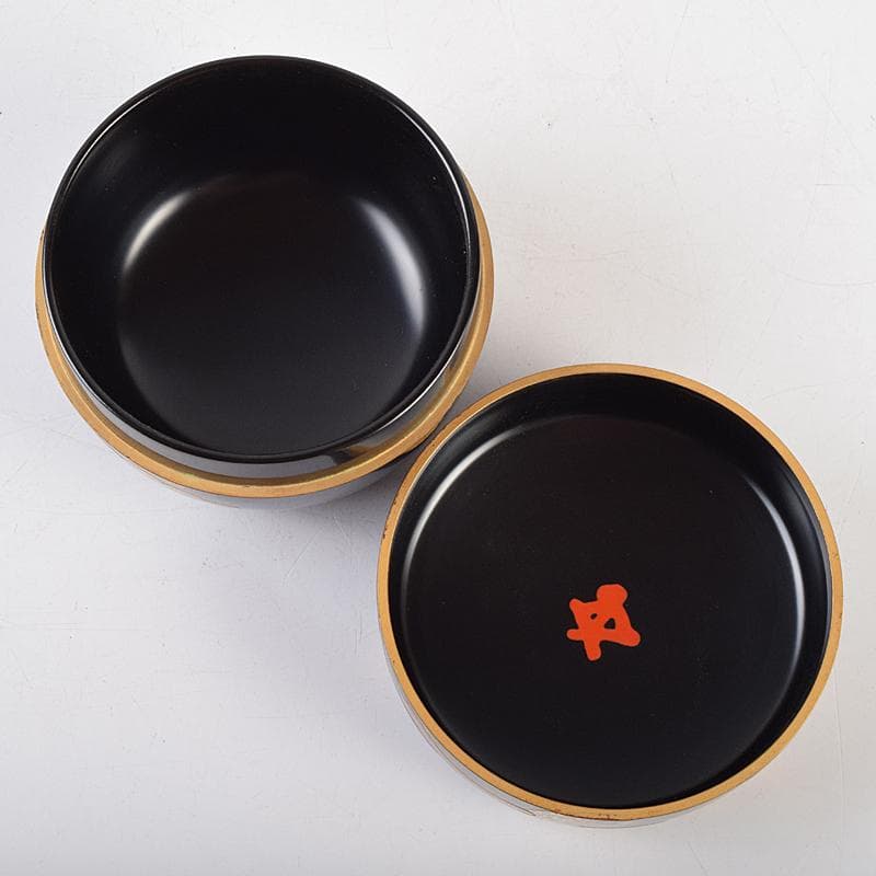 茶道具　輪島塗　一后一兆作　老松蒔絵　平棗　共布　鵬雲斎極め箱　U　R9458