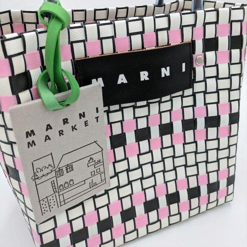 極美品　新品・未使用　マルニマーケット　バスケット　ピクニックバッグ　カゴバッグ