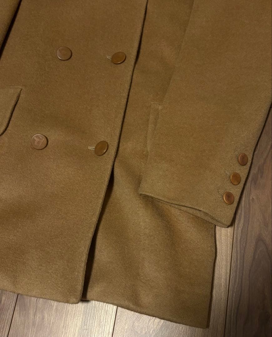 日本正規美品　HERMES ダブル コート 40 ベージュ　キャメル100%