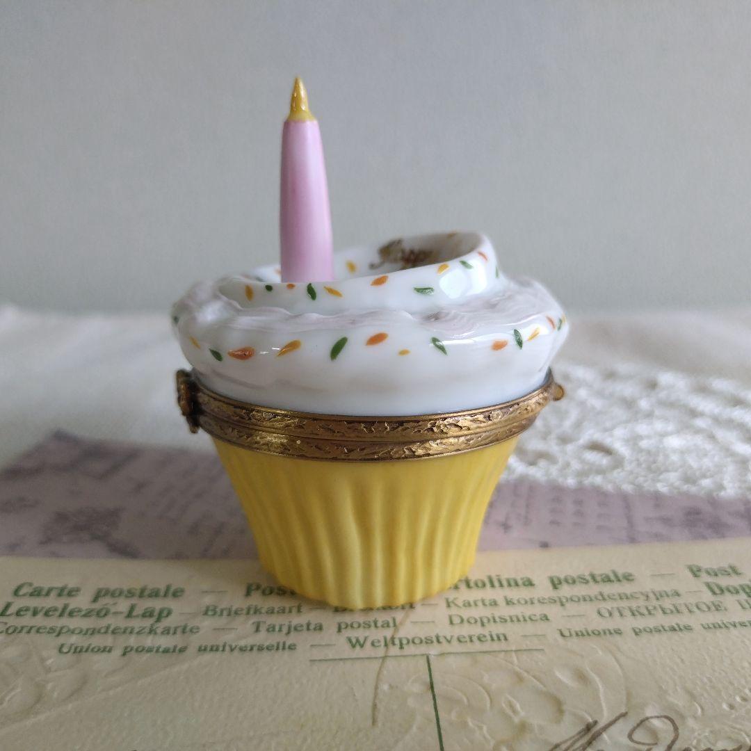 リモージュボックス　カップケーキ　誕生日　バースデー　フランス製　ヴィンテージ