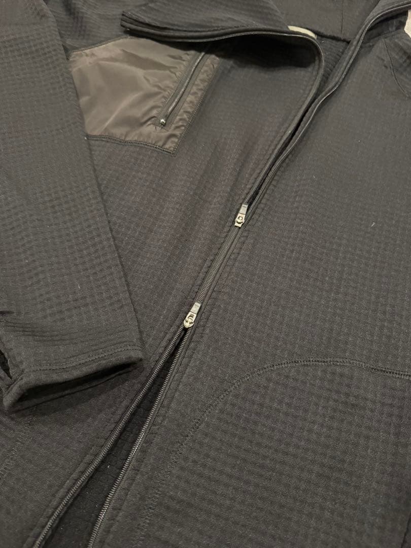 ち*ー様 Charbon GRID FLEECE ZIP UP HOODIE