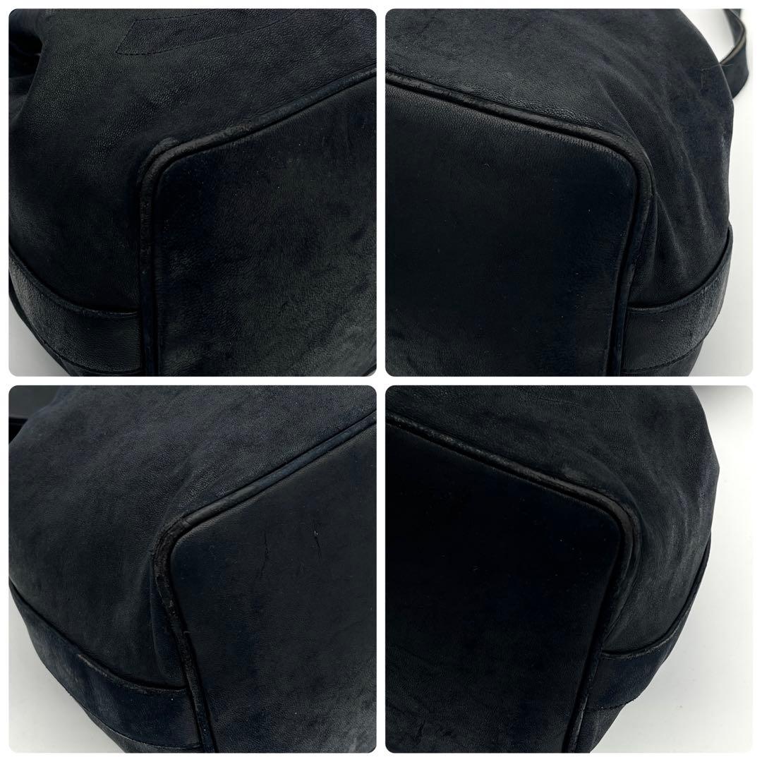 シャネル　ラムスキン　巾着　ハンドバッグ　ショルダーバッグ　ブラック　ココマーク