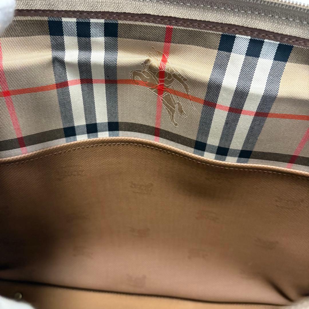 【美品】バーバリー レザー ビジネスバッグ 2way ノバチェック A4書類収納