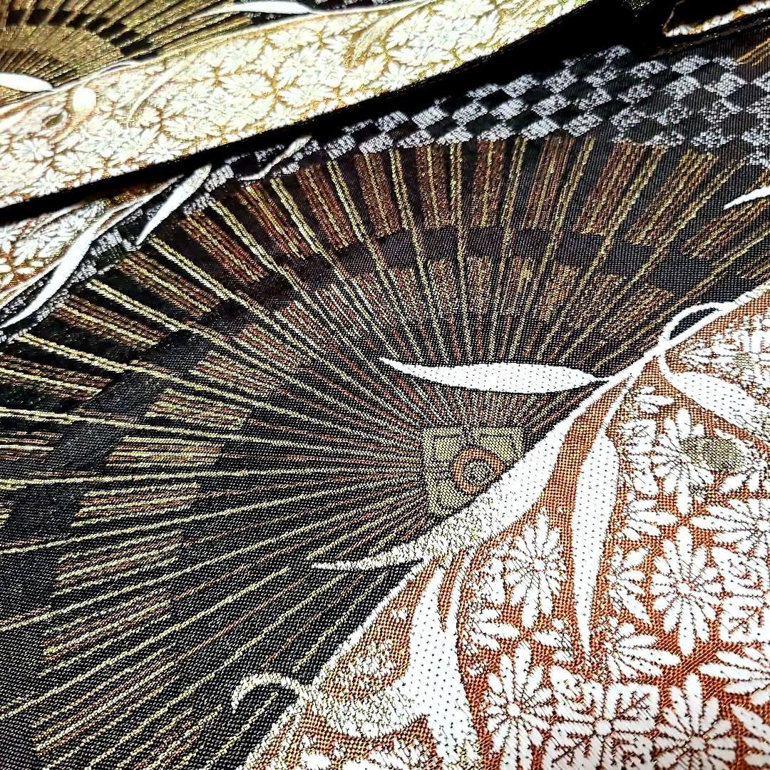 ◆『最高級捩り和紙 美山杉染め』六通柄袋帯【番傘　華七宝】さが美