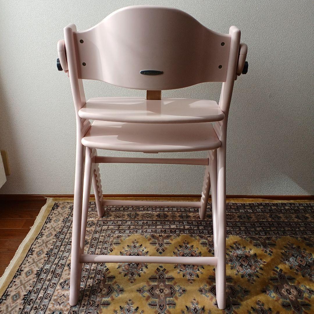 【希少色】ヤマトヤ　アッフルチェア　テーブル　ガード付　ミルキーピンク