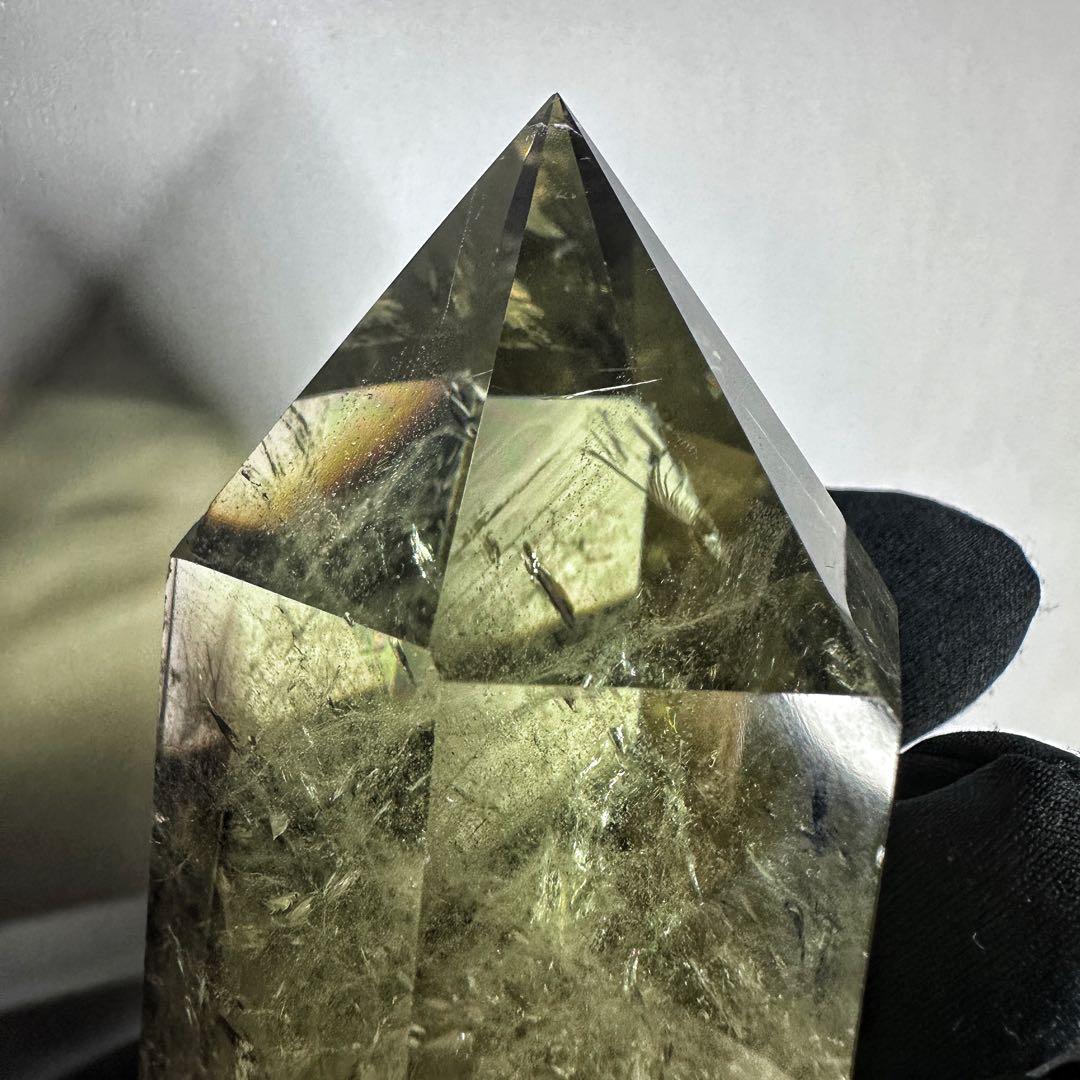 【金運·浄化】シトリン☆黄水晶 六角柱レインボー☆ファントム 超パワーA1159