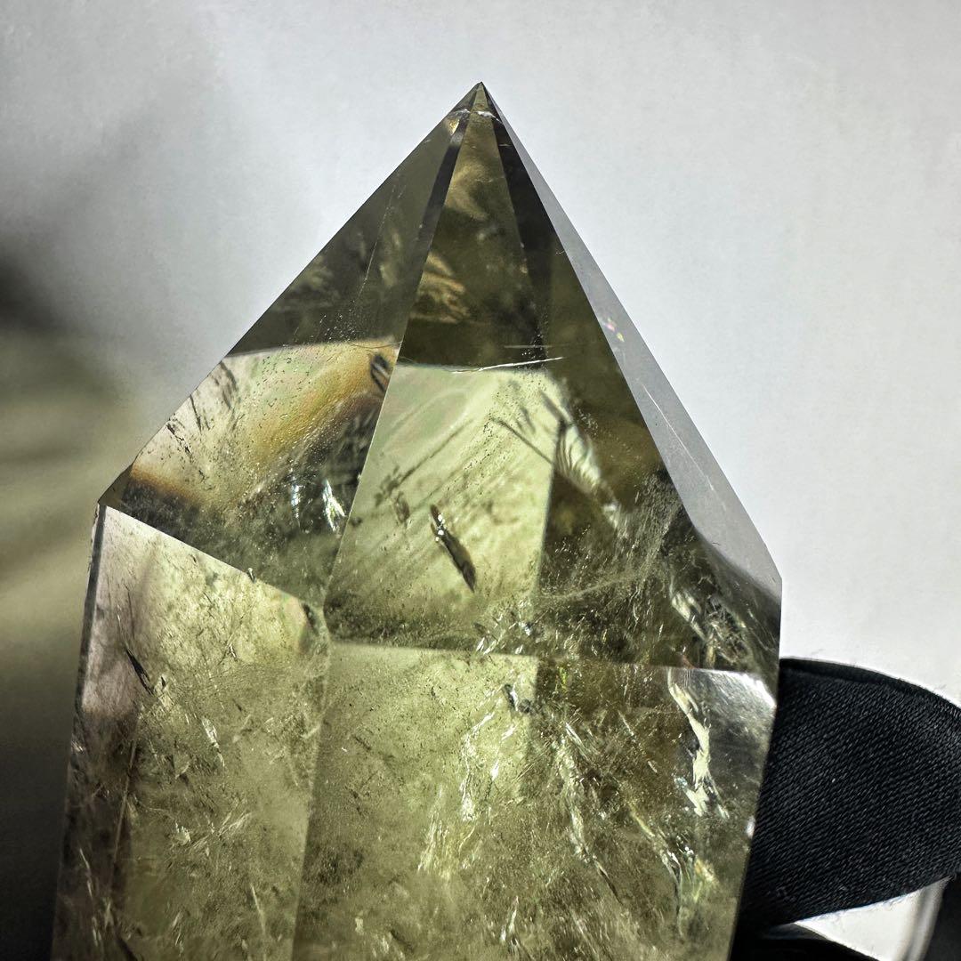 【金運·浄化】シトリン☆黄水晶 六角柱レインボー☆ファントム 超パワーA1159