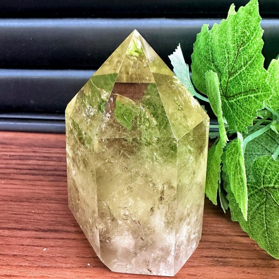 【金運·浄化】シトリン☆黄水晶 六角柱レインボー☆ファントム 超パワーA1159
