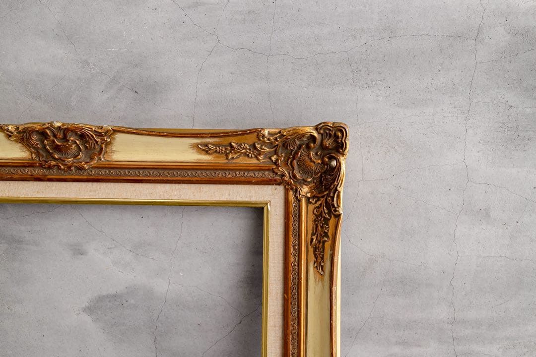 アンティーク調 額縁 2点セット（金フレーム＋木フレーム）