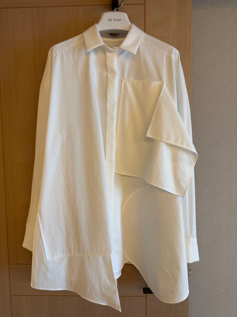 ENFOLD PLATE SHIRT 38 WHITE 定価44,000円