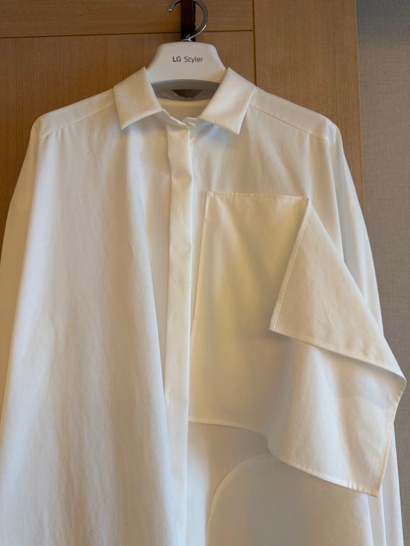ENFOLD PLATE SHIRT 38 WHITE 定価44,000円