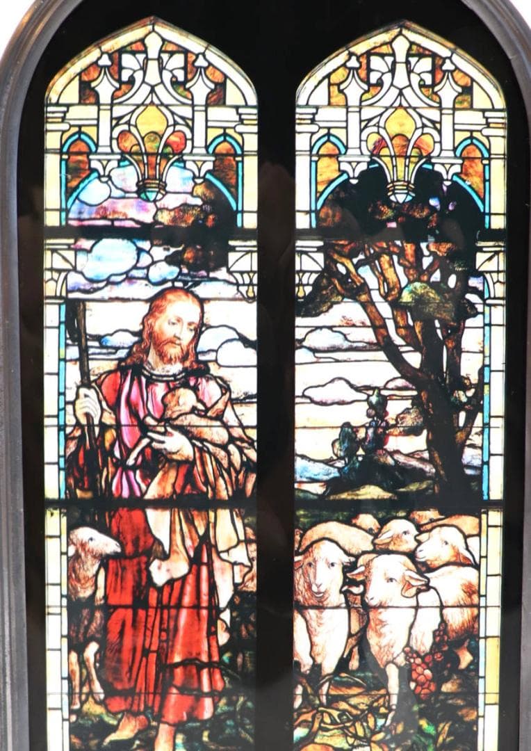 イエス・キリスト 善き羊飼い ヴィンテージ・ステンドグラス アメリカ製 教会