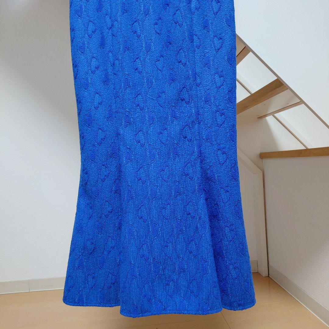 9号 M ヴァネッサハート マーメイド スクエア ワンピース ドレス ブルー