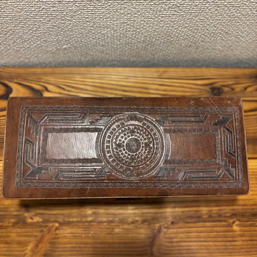 アンティーク　カジノセット　レザーボックスセット　ドミノ・トランプ・ダイス