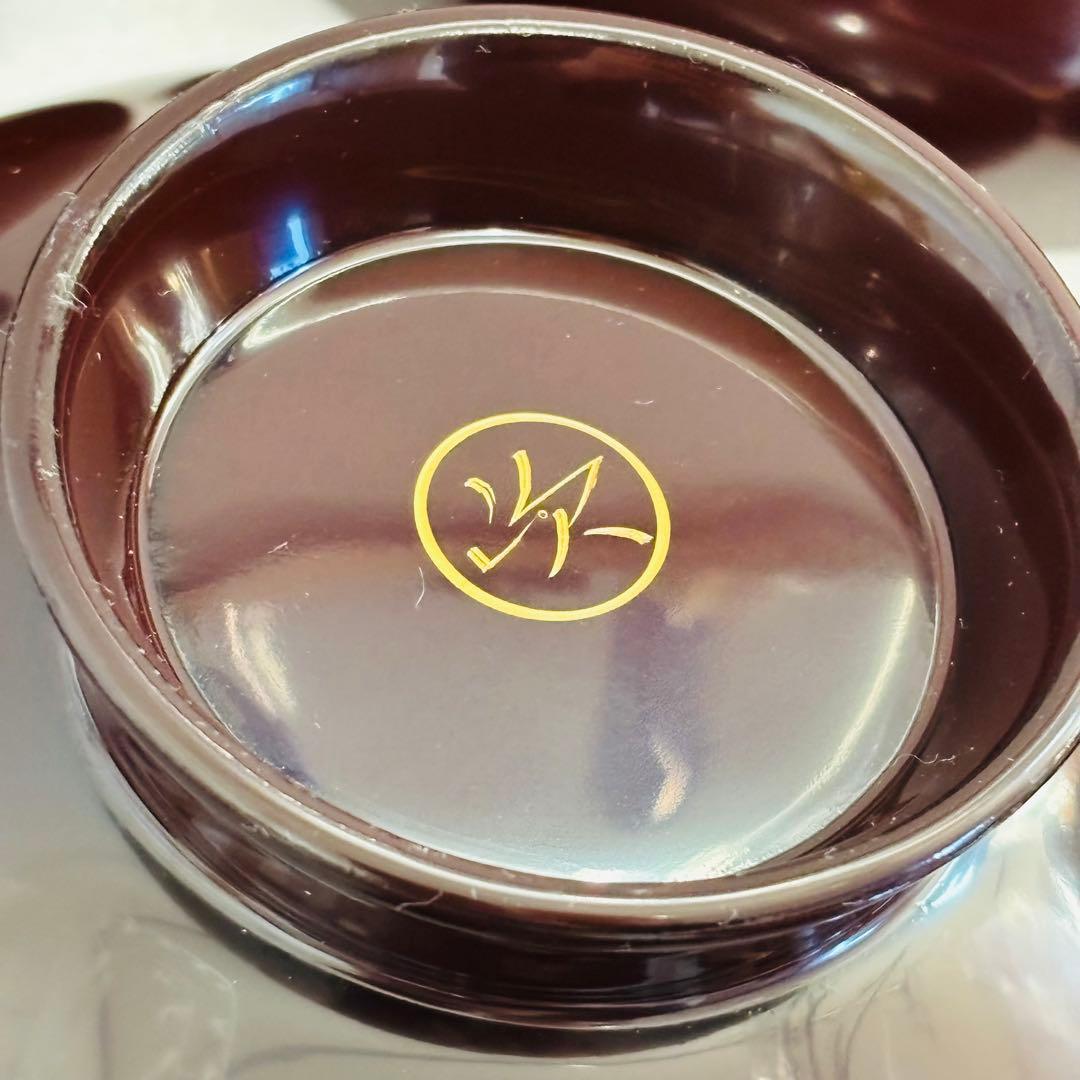 ⭐️ 川連漆器 天然木漆器 沈金 唐草牡丹彫蒔絵 蓋付き椀揃5客【未使用品】⭐️