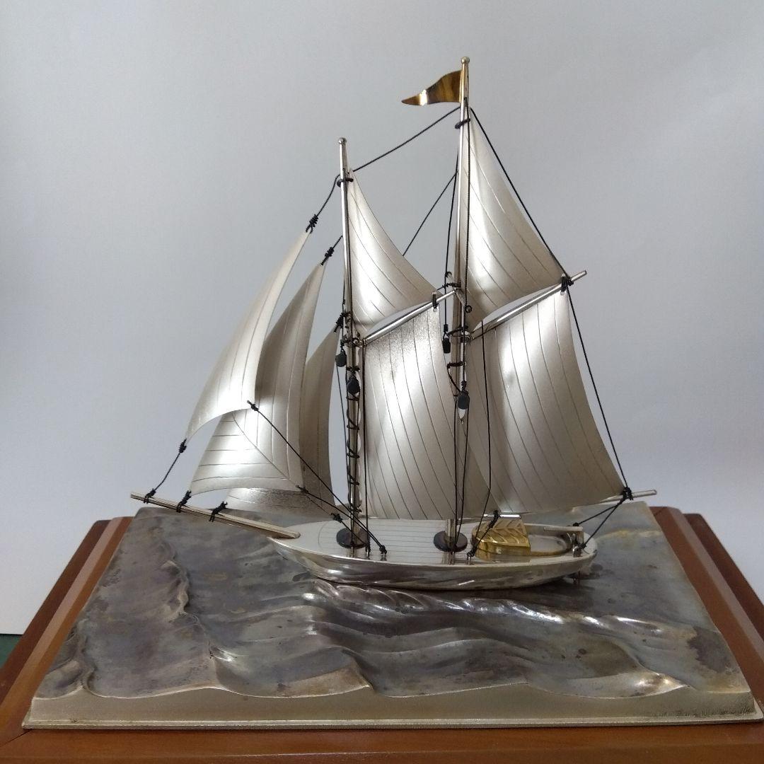 暫くの間値下げ!!シルバー製　ヨット　置物