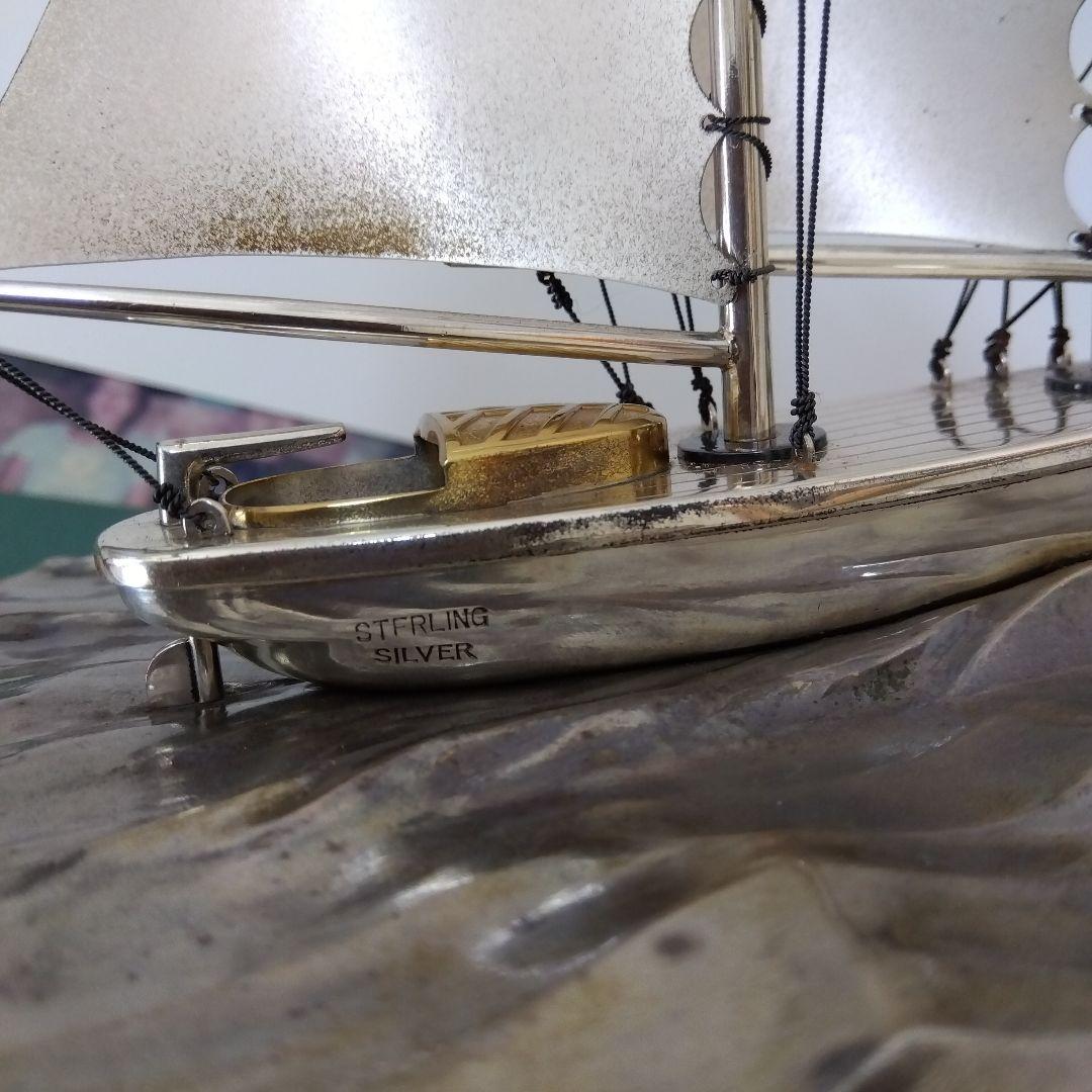 暫くの間値下げ!!シルバー製　ヨット　置物