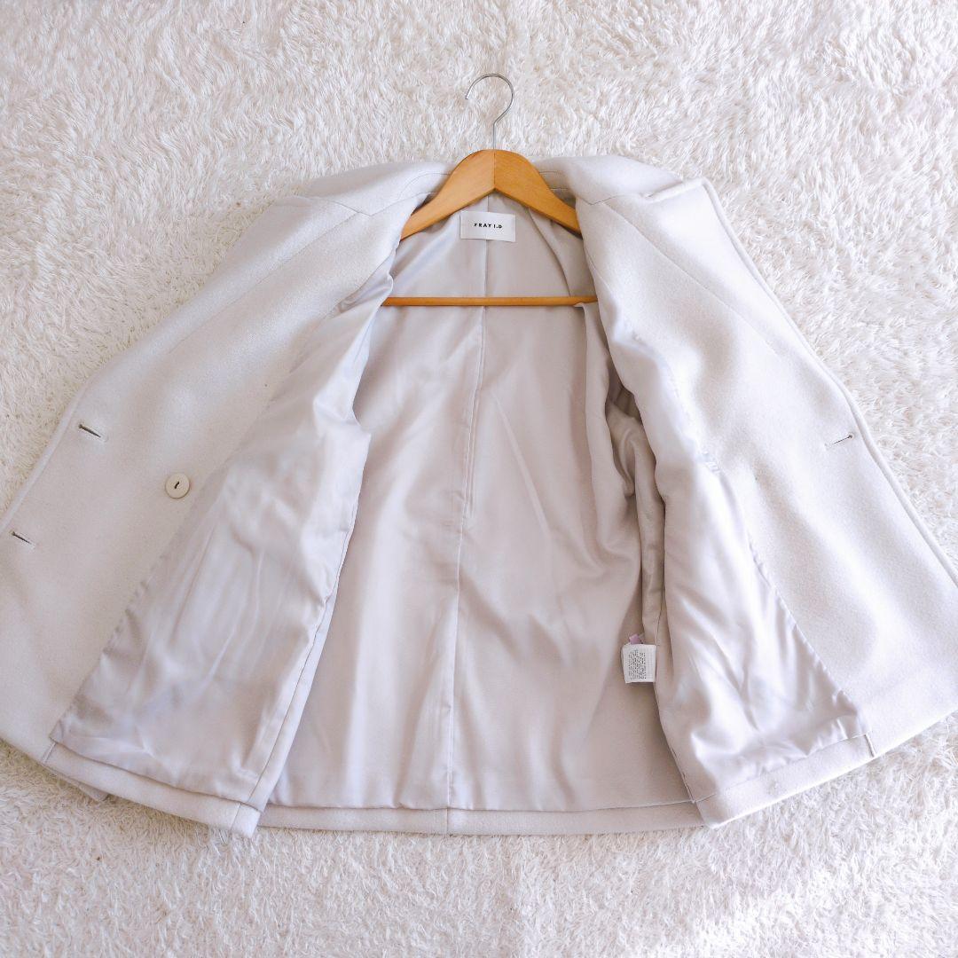 FRAY I.D　フレイアイディー　23aw　ファインメリノピーコート　ホワイト