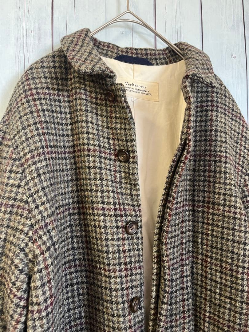 ヴェリテクール チェック ウールジャケットコート 日本製 税込45,360円