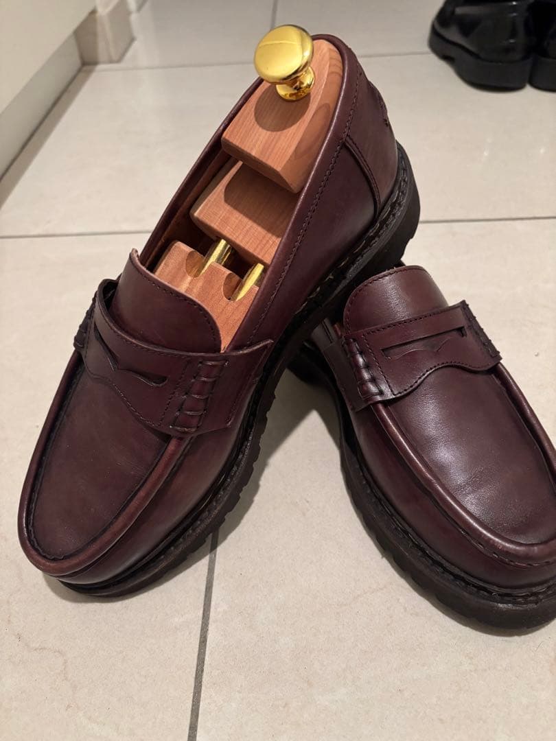 ダークブラウン レザー ローファー