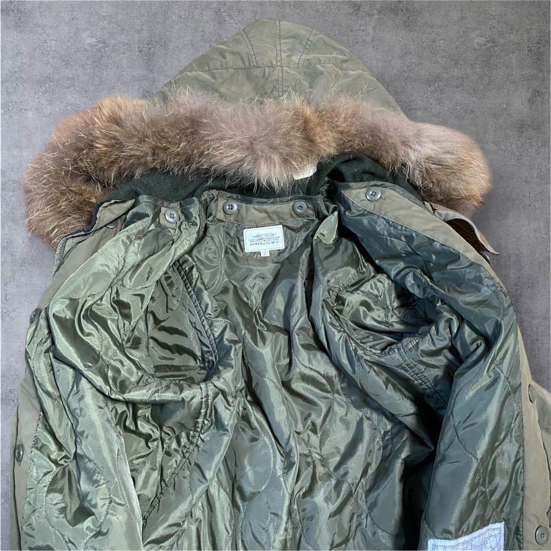 AVIREX USA 70s モッズコート カーキ L キルティングライナー