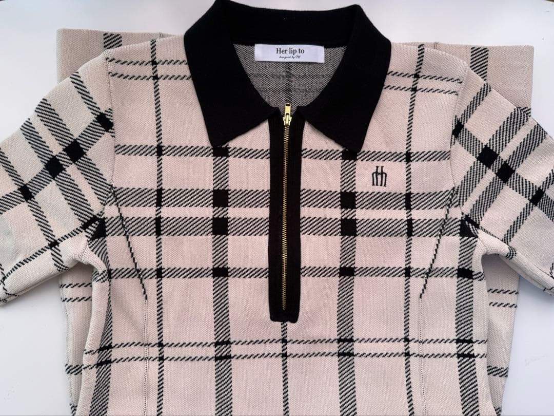 ワンピース herlipto Trois Logo Knit Mini Dress S