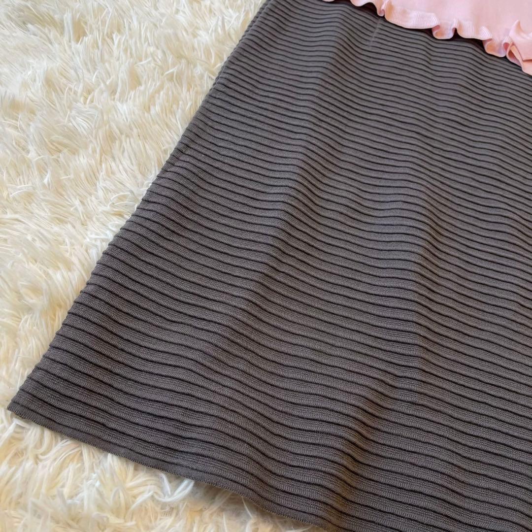 美品 M'S GRACY 2021年 バイカラー ワンピース ピンク 42