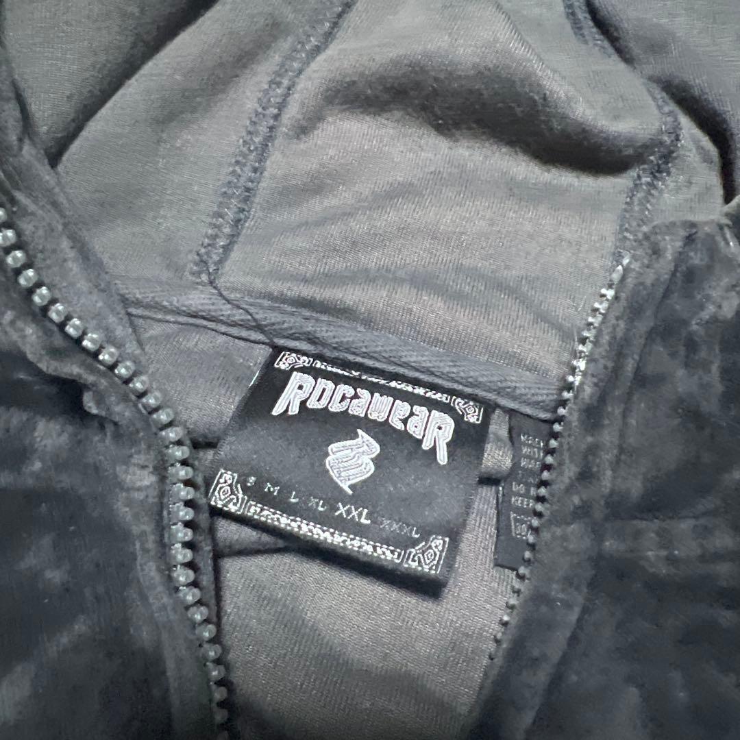 激レアRocawear♣︎Setupベロアセットアップ上下ロカウェア黒ダークグレー