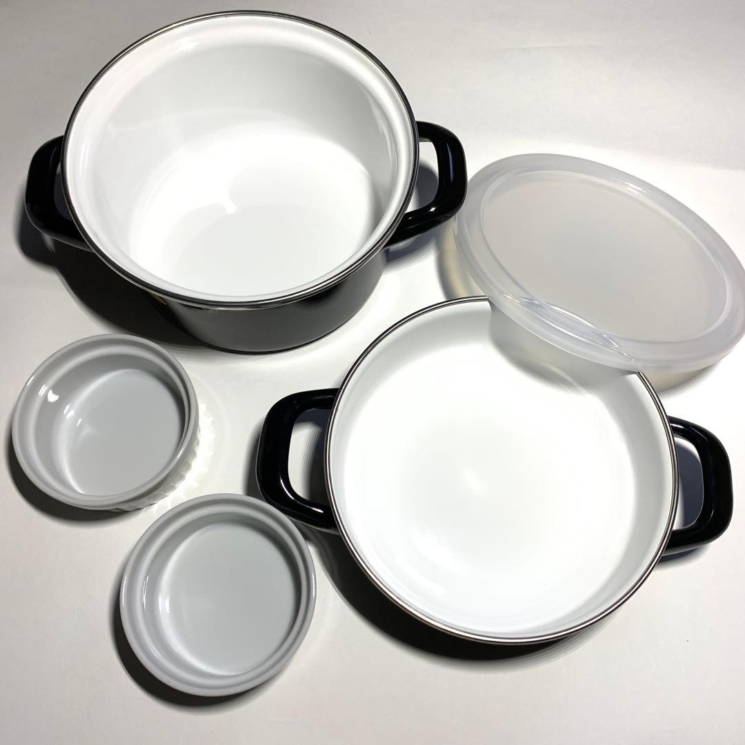 DEAN&DELUCAキャセロールブラック＆ココットセット新品