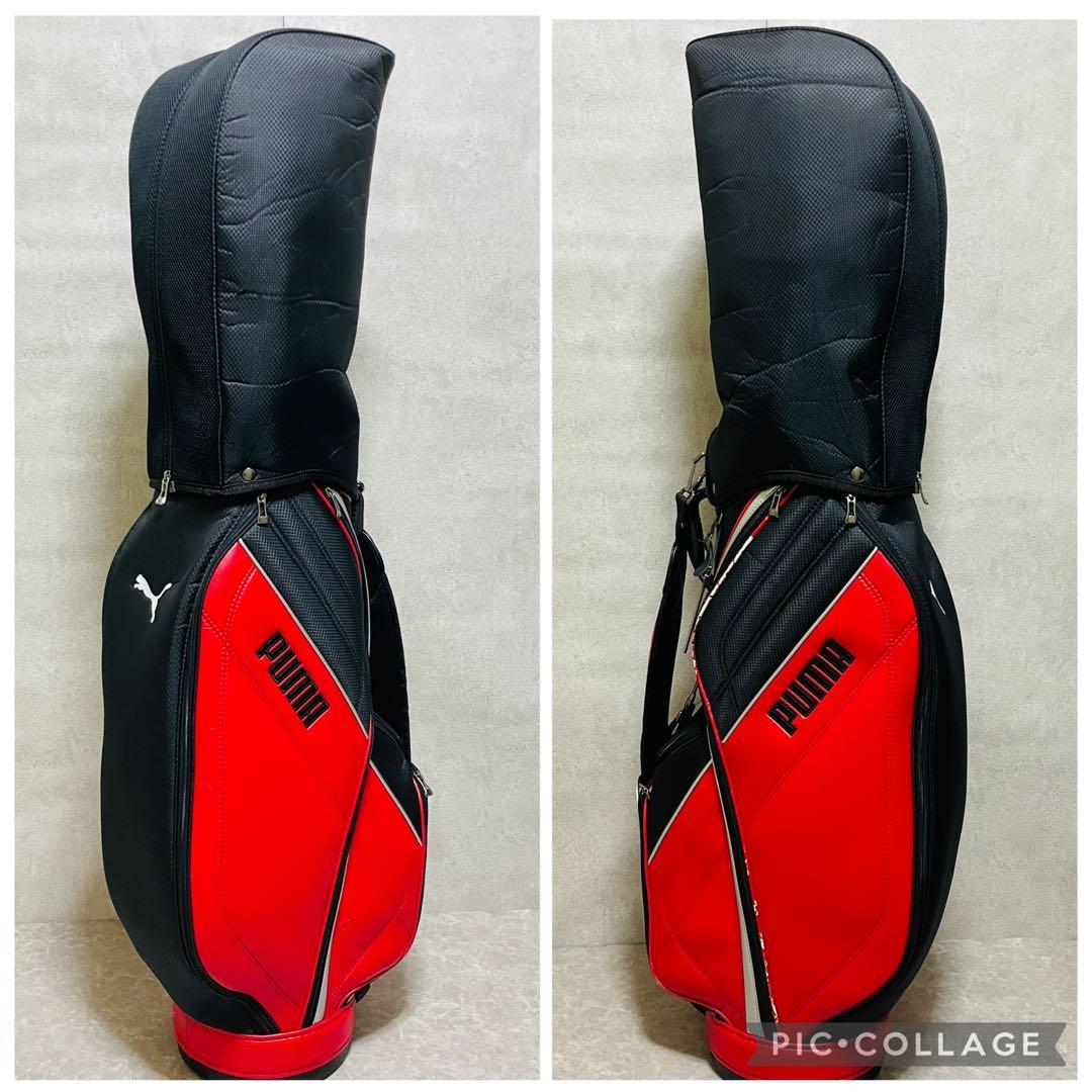 PUMA プーマ キャディバッグ ゴルフバッグ レッド ブラック 人気 スポーツ