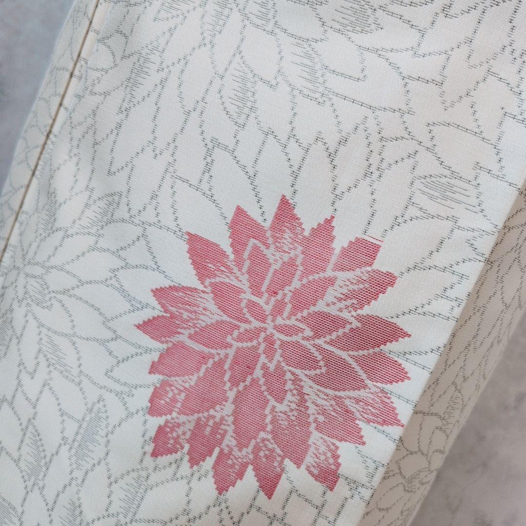 小紋　フルセット　着物　白地　花　しつけ糸　花　可愛い　おしゃれ　O3