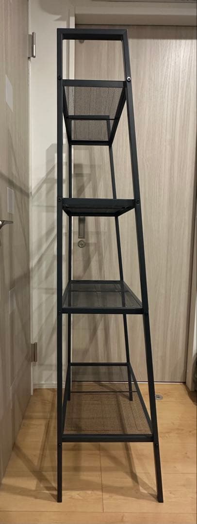 オープンシェルフ アイアンラック 4段 ダークグレー メッシュ棚