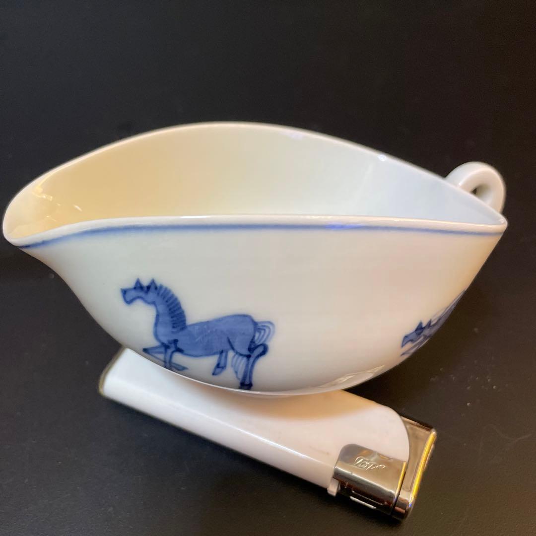 古い染め付け茶器　在名あり　雲魯？急須　前茶碗　建水