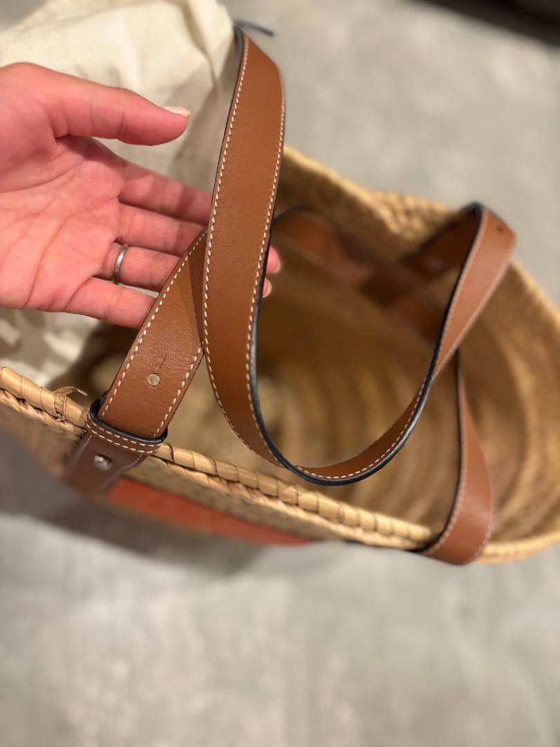 LOEWE かごバッグ ナチュラル オレンジ