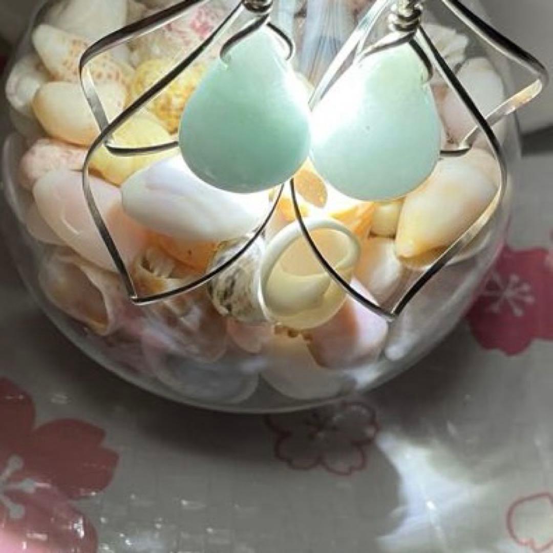 ティアドロップピアス　小滝産翡翠　K14 ゴールドフィルド使用