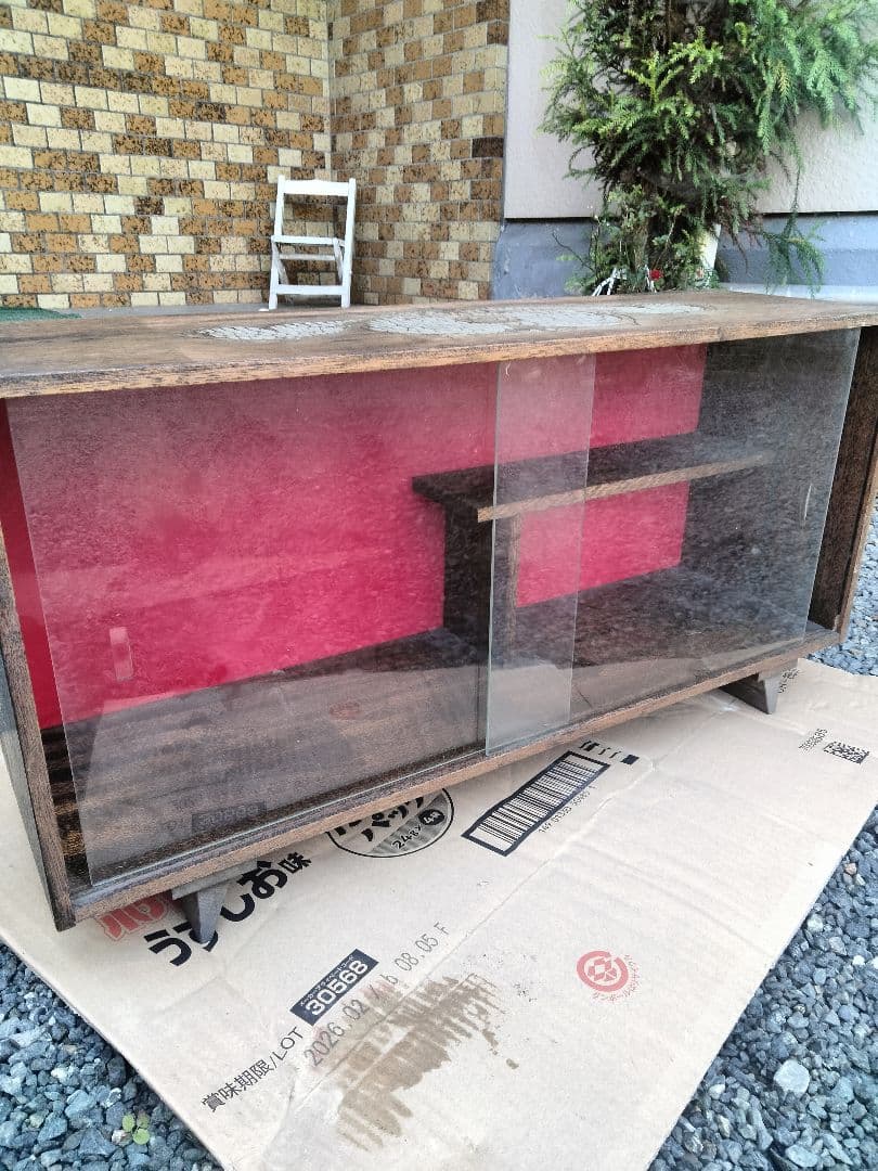 レトロ京都銀行20周年記念木製飾り棚ショーケース