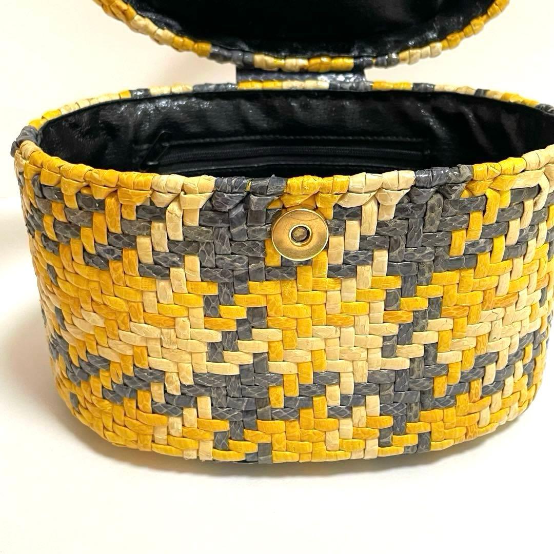 LAPOMA ヴィンテージ ビンテージ カゴバッグ ハンドバッグ 蓋付き