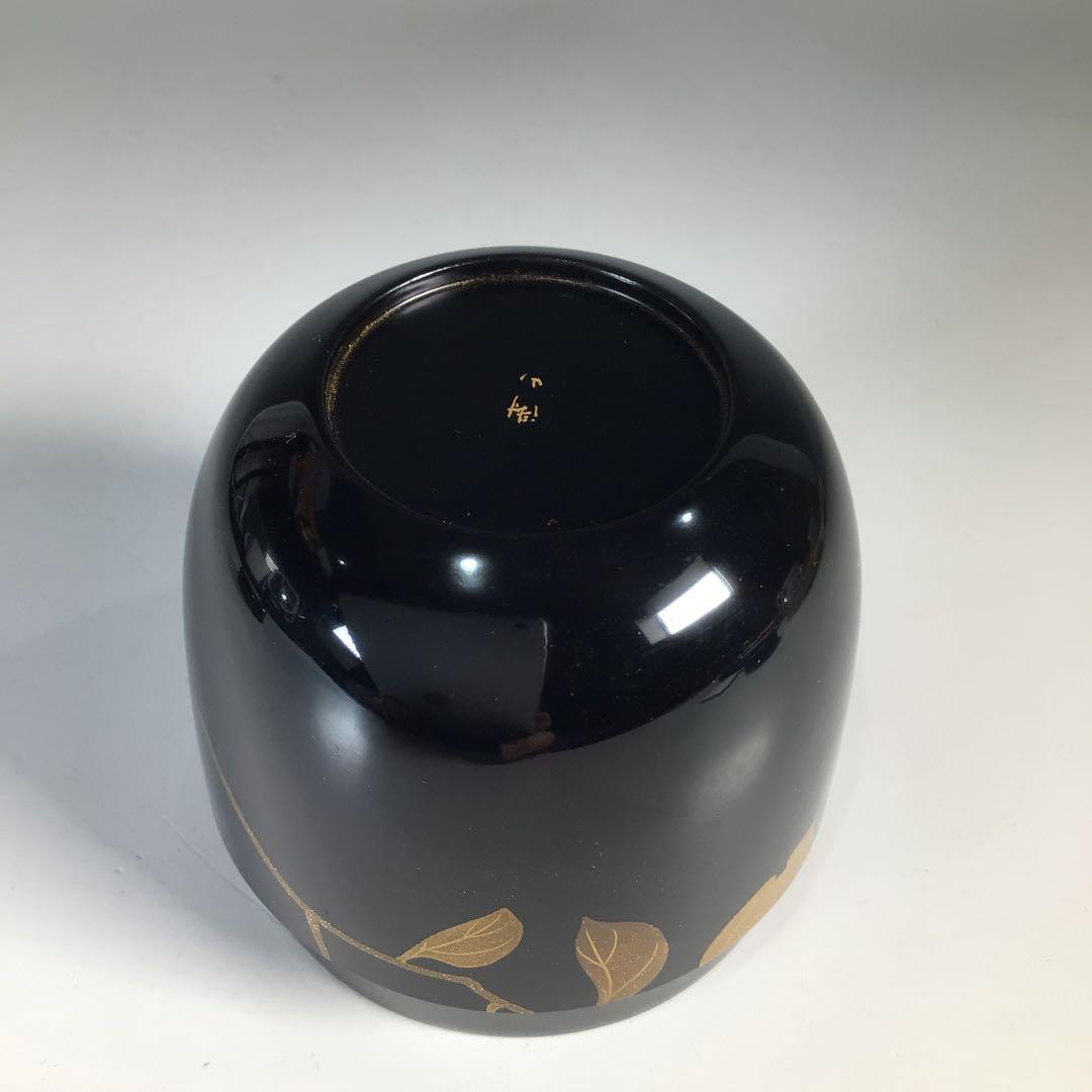 Ｎ７２７　棗　『輪島塗』『平野涛山作』『螺鈿』『椿蒔絵』『中棗』　共箱　茶道具