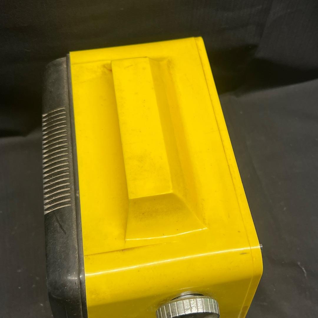 〇Kc左1032 昭和レトロ セイコー ラジオ付 パタパタ時計 イエロー