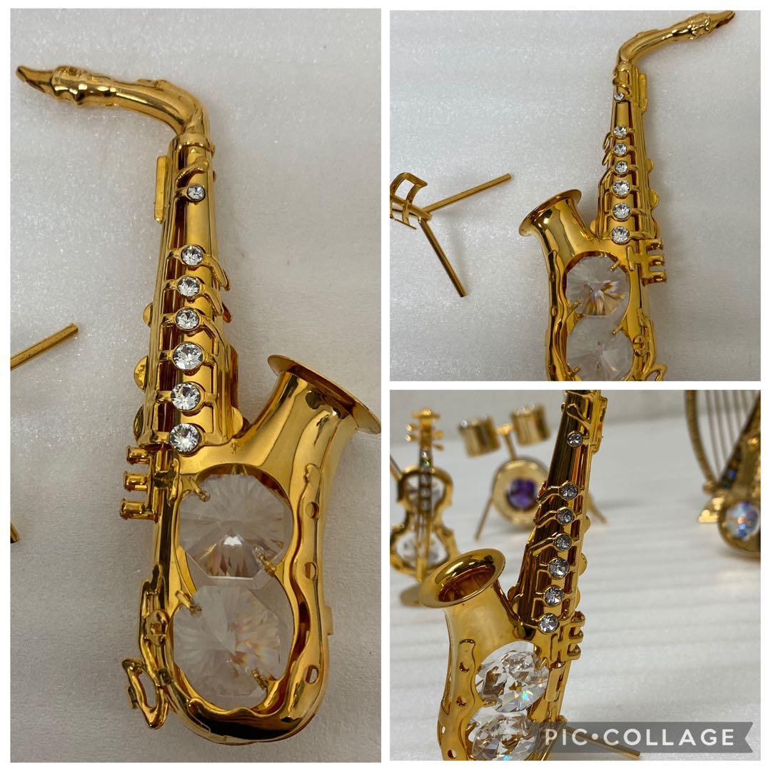 3-2673 スワロフスキー　ミニチュアハイヒール・楽器5点セット