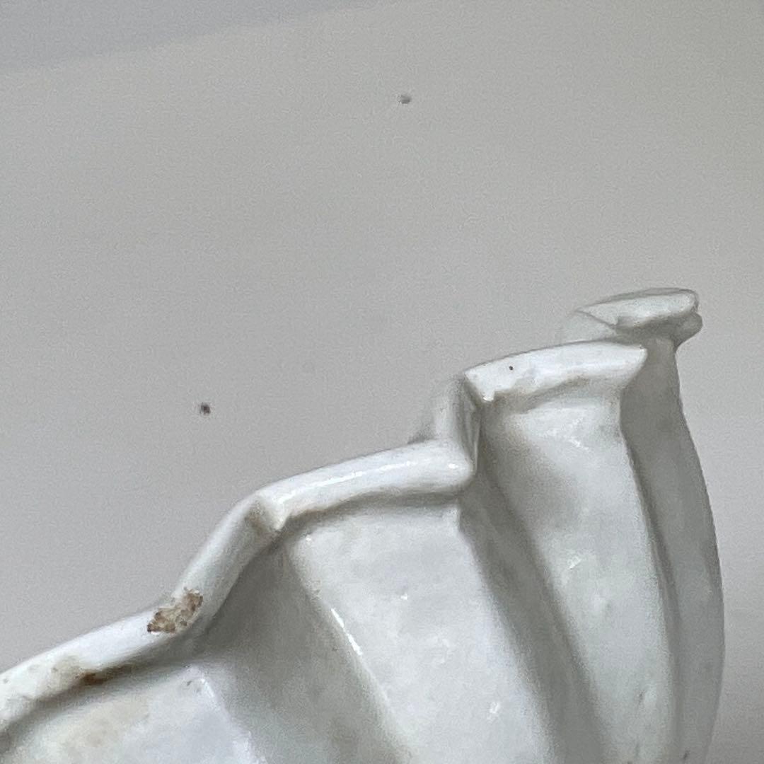 江戸中後期古伊万里赤絵花図　ギザギザ向付10客　木箱付　幅約12.7㎝　トトオサ