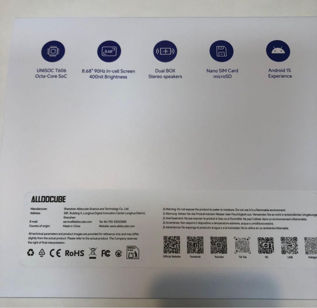 ALLDOCUBE iPlay 60 mini 8.7インチAndroid15
