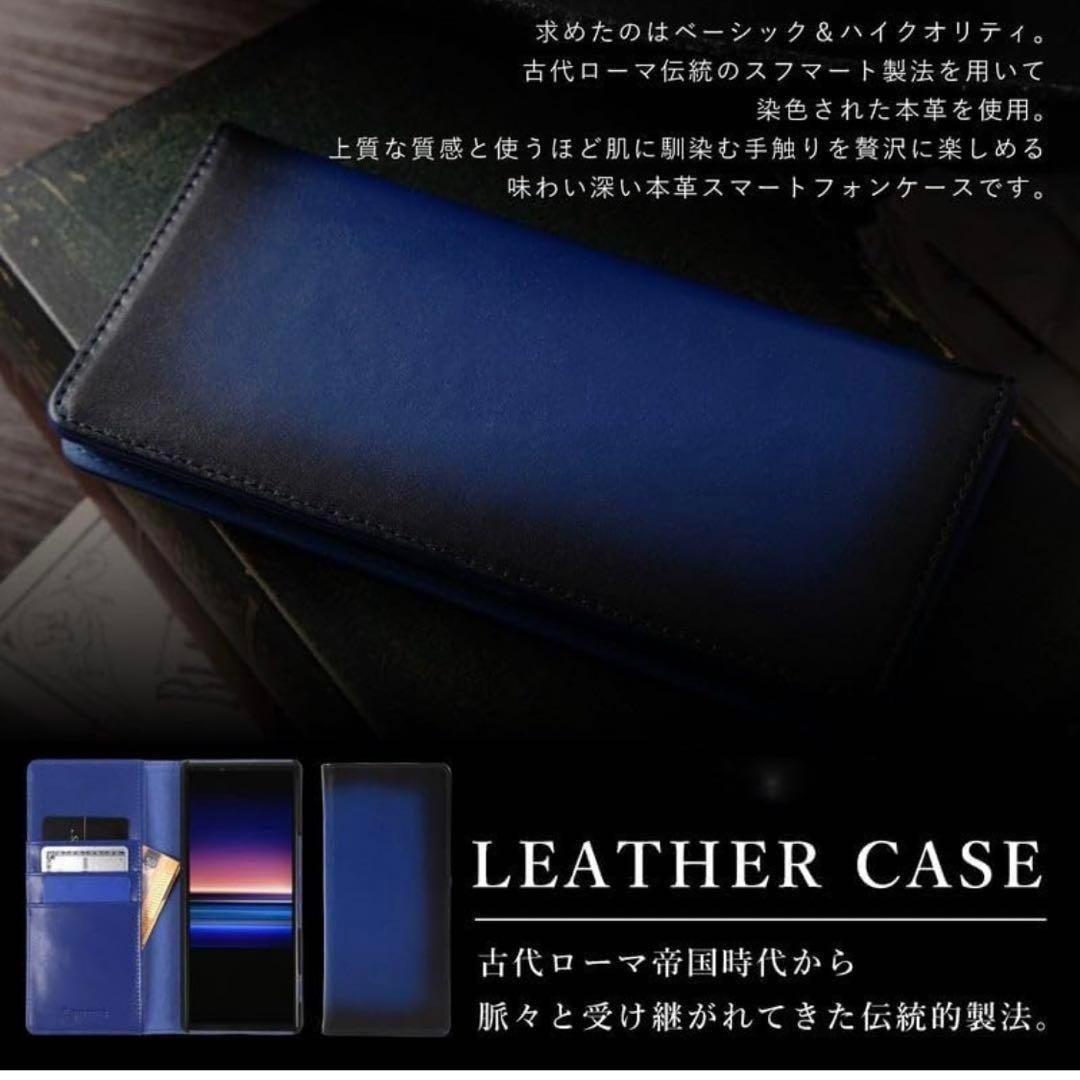 iPhone13 6.1インチ ケース　手帳型 黒 ブルー ガラスフィルム付き