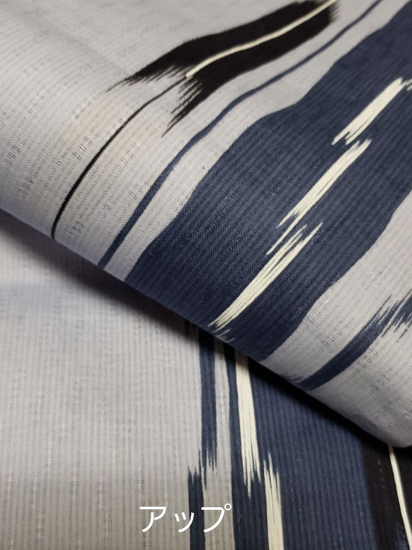 特別お値下げ■粋，変わり織り大人浴衣，リバーシブル半幅帯，特別帯留め４点セット