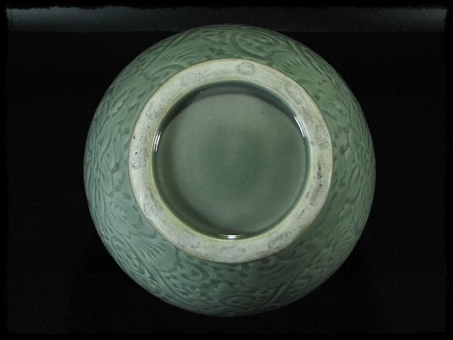 時代 青磁 目跡 水屋瓶 水屋壺 水甕 水瓶 茶道具 水屋道具 f307