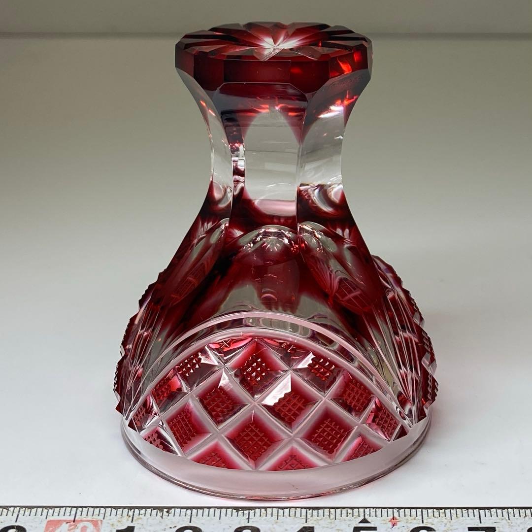 専用島津磯斉 薩摩切子馬上杯 共箱高さ7.8cm東キ7-0902☆1F トカヒサ