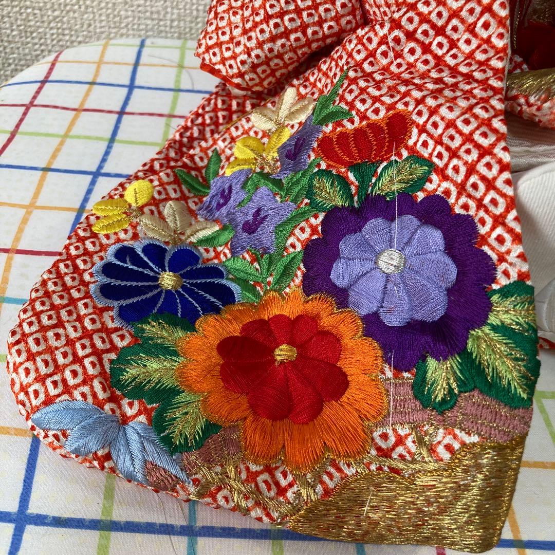 お座り市松人形　東光作　着せ替え可能　縮緬和服　傷なし