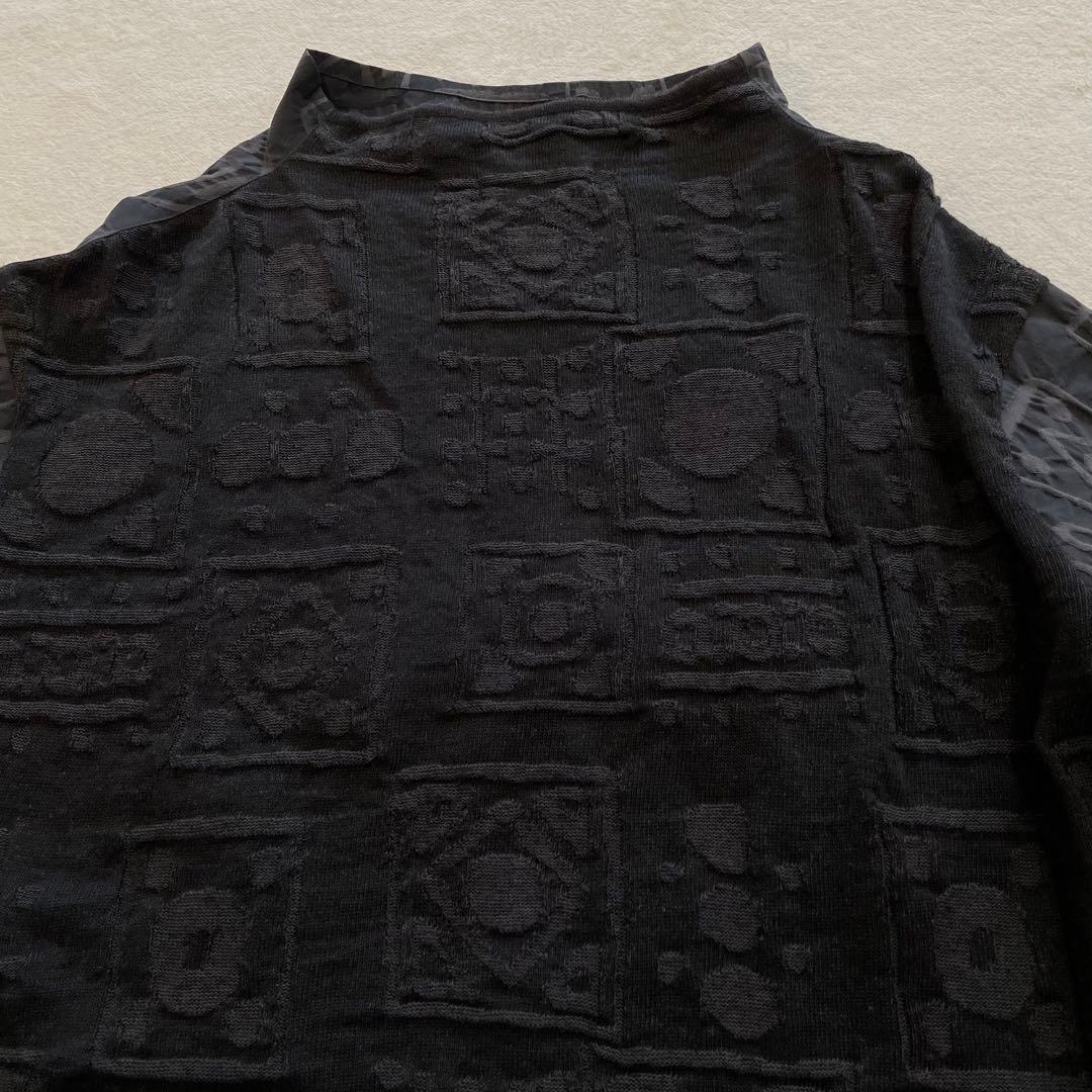 FUGA FUGA　アンティークパレードブラウス　2024年製　異素材切替　黒